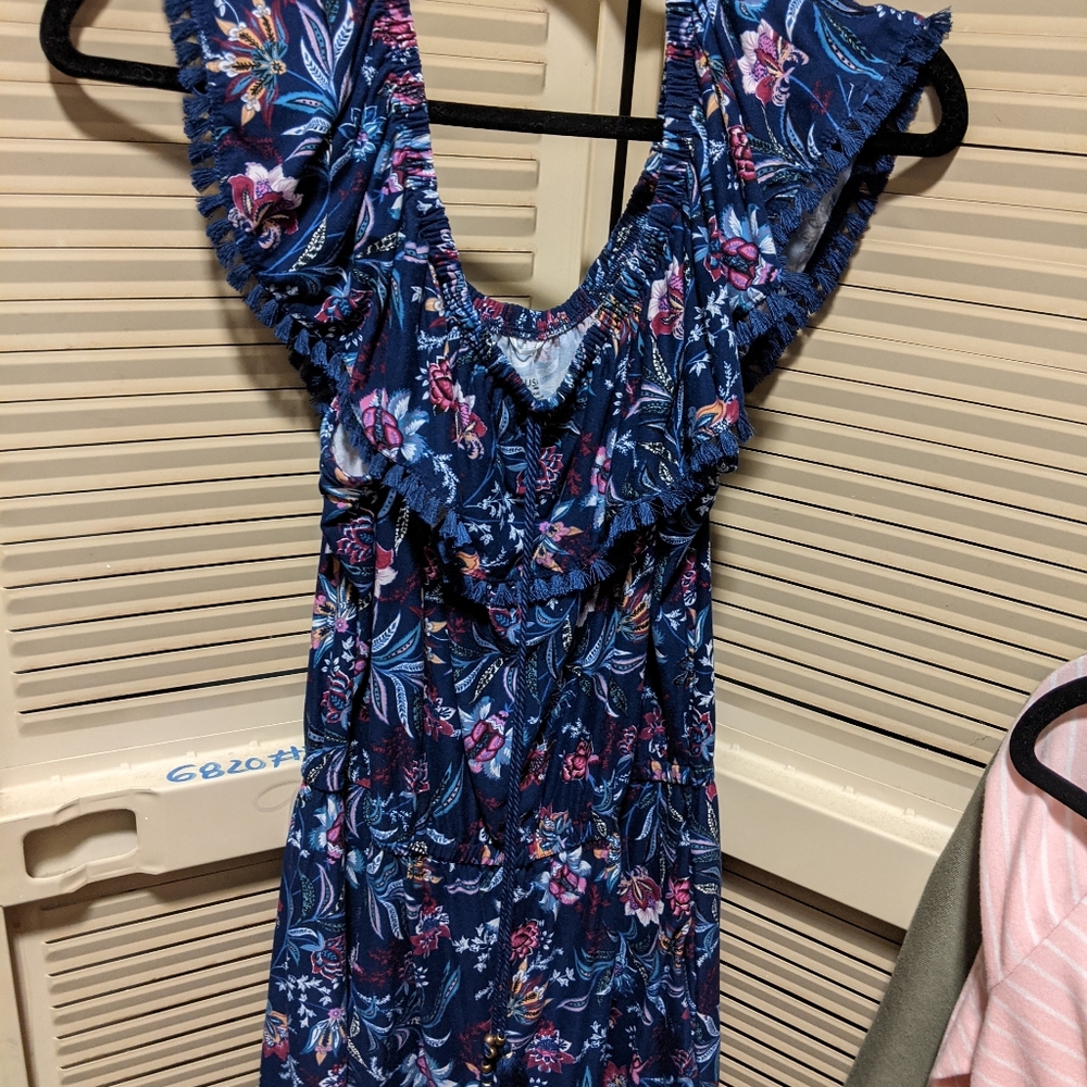 Young USA size large floral blue romper